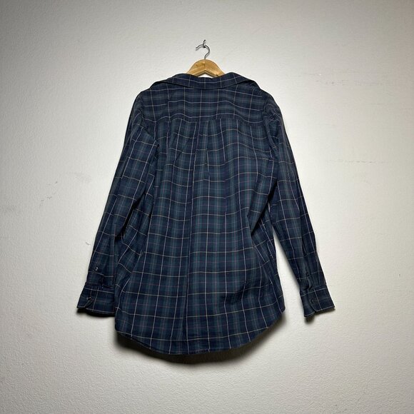 Club Room Dress Button Up Shirt Plaid Collared Formal Casual Men L Green Retro - Picture 2 of 11